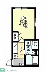 ベイルームコクーン藤沢 1Kの間取図画像