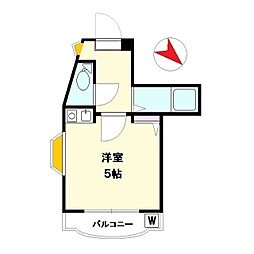 ハイネス鹿島田 ワンルームの間取図画像