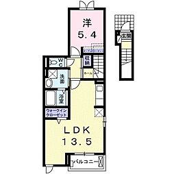 悠空感 2階1LDKの間取り