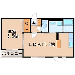 ノイ　オウミ 3階1LDKの間取り