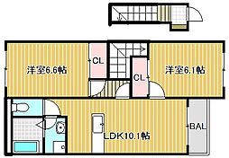 マミーユ 2LDKの間取図画像