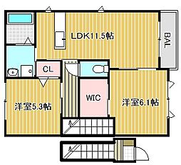AKANE 2LDKの間取図画像