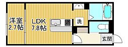 ハイラル栗東駅前 1LDKの間取図画像