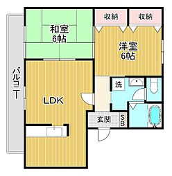 ダイヤモンドハイツ 2LDKの間取図画像