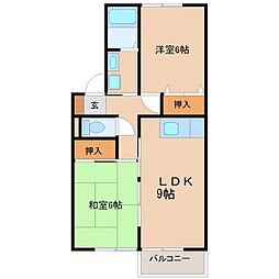 シャルム元町 2LDKの間取図画像