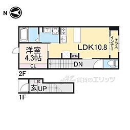 近江鉄道八日市線 太郎坊宮前駅 徒歩2分の賃貸アパート 1階1LDKの間取り