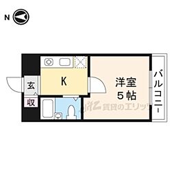 アセンティアびわこ 1Kの間取図画像