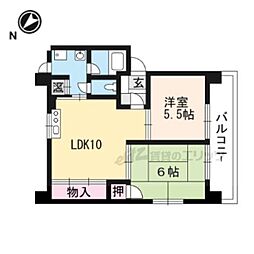 ジュエル伊勢 2階2LDKの間取り