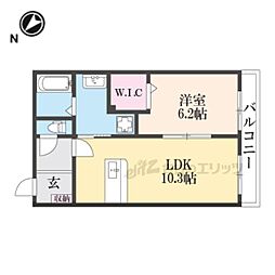 JR草津線 三雲駅 徒歩5分の賃貸マンション 4階1LDKの間取り
