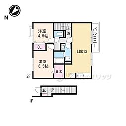 エターナルグレイス 2階2LDKの間取り