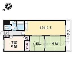 JR東海道・山陽本線 野洲駅 徒歩3分の賃貸マンション 2階3LDKの間取り