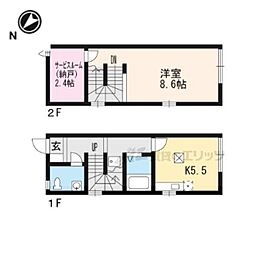 ミナミ大路ハイツ 1階1DKの間取り