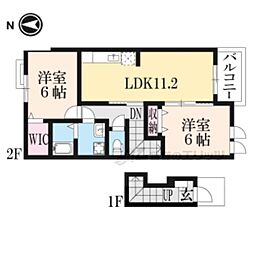 リバーサイド ローレル 2階2LDKの間取り