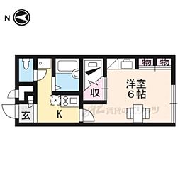 レオパレスプロバンス 1階1Kの間取り