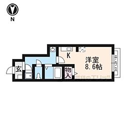 JR東海道・山陽本線 石山駅 徒歩11分の賃貸アパート 1階ワンルームの間取り