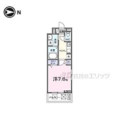 アロッジオ瀬田 1Kの間取図画像