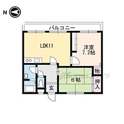 レイティ3 2LDKの間取図画像