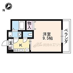 クレスト今宿 1Kの間取図画像