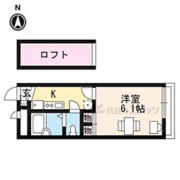 レオパレスサンシャイン 1Kの間取図画像