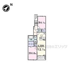 アンシャンテ 2LDKの間取図画像
