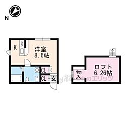 プリマ湖城が丘壱番館 1Kの間取図画像