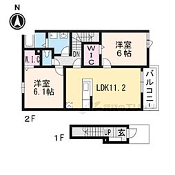 カンタービレ 2LDKの間取図画像