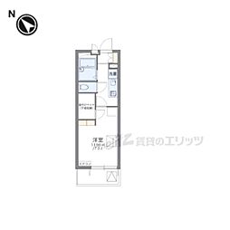 レオパレスリバーコートNEO 1Kの間取図画像