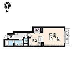 エクセレントエムケー2 ワンルームの間取図画像