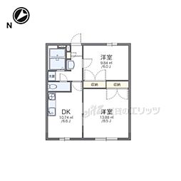 レオパレスヴィヴェール 2DKの間取図画像