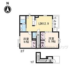 ベルフィオーレ 2LDKの間取図画像
