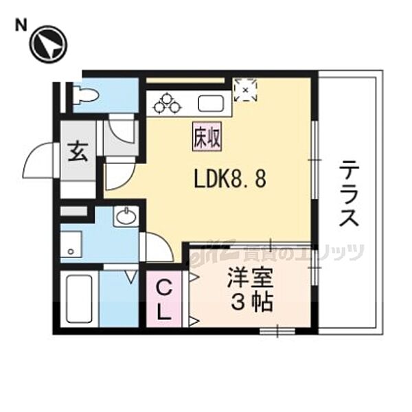 滋賀県大津市本堅田６丁目(賃貸アパート1LDK・1階・30.28㎡)の写真 その2