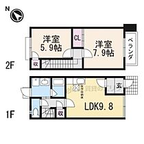 滋賀県東近江市佐生町（賃貸アパート2LDK・1階・59.62㎡） その2