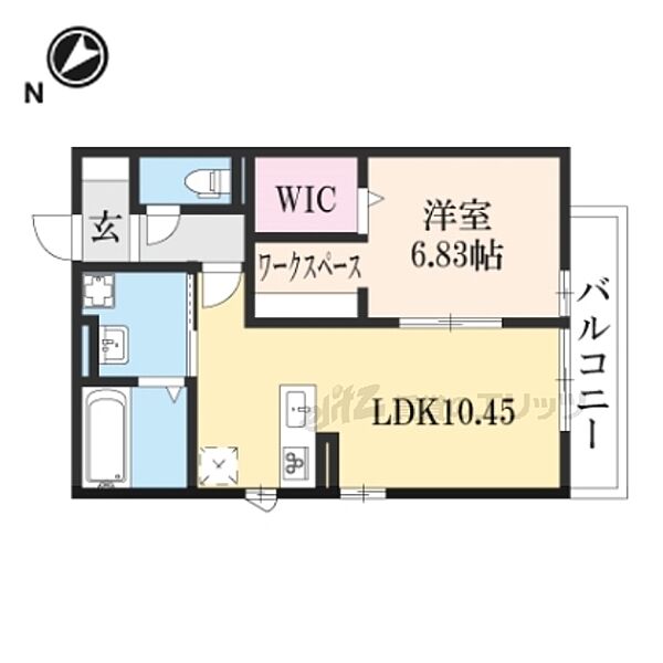 滋賀県彦根市野口町(賃貸アパート1LDK・3階・42.79㎡)の写真 その2