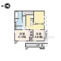 フラン瀬田A棟 201 ｜ 滋賀県大津市大萱５丁目（賃貸アパート2LDK・2階・58.66㎡） その2