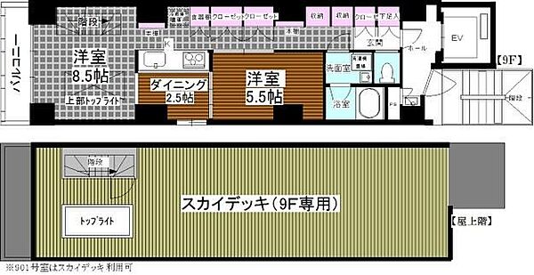 ＬＩＬＩＯ小石川 901｜東京都文京区小石川2丁目(賃貸マンション2DK・9階・52.35㎡)の写真 その2