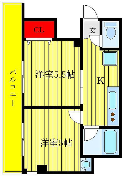 第3じゅんハイツ 404｜東京都北区中十条2丁目(賃貸マンション2K・4階・27.69㎡)の写真 その2