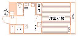 ラ・クール周船寺 1Kの間取図画像