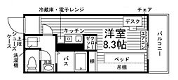 ユニワイズプレジデンス ワンルームの間取図画像