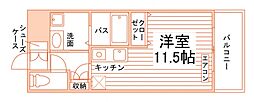 ニューリバー九大学研都市駅前 ワンルームの間取図画像