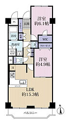 千里関大前コーポラスC棟 2LDKの間取図画像