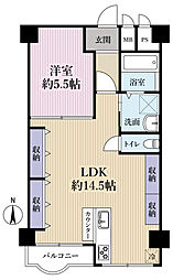 大建コーポ江坂 1LDKの間取図画像