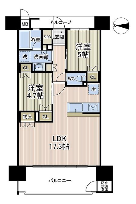 2LDK 間取り