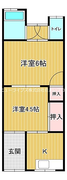 大阪府寝屋川市池田2丁目(賃貸アパート2K・1階・27.00㎡)の写真 その2