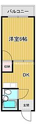 コーポ田中 1DKの間取図画像