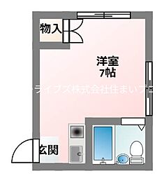サンルート池田 ワンルームの間取図画像