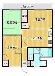 エステートピア小林 3LDKの間取図画像