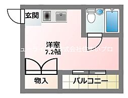 平池マンション ワンルームの間取図画像