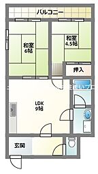 メルヘンハイツ大久保 2LDKの間取図画像