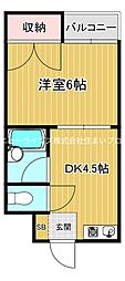 エステートツクイ 1DKの間取図画像