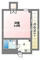 シャルマン池田33 1Kの間取図画像